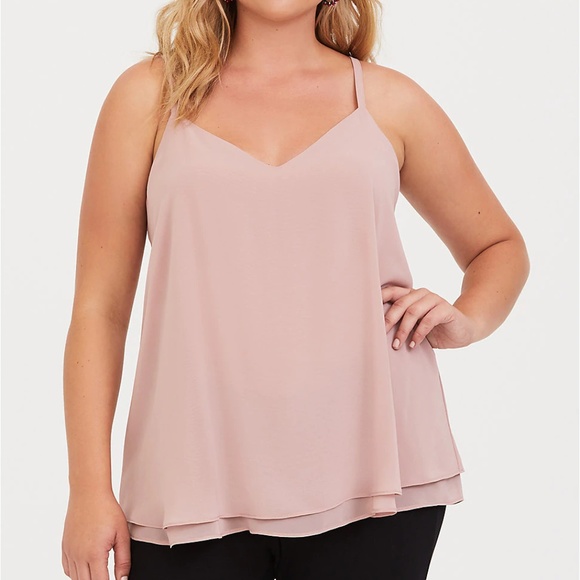 torrid Tops - TORRID Cami 4X 5X Pink Layered Swing Tank Top NWT torrid Tops - TORRID Cami 4X 5X Pink Layered Swing Tank Top NWT